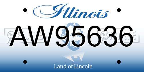 AW95636 Illinois License Plate