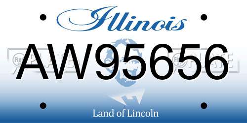 AW95656 Illinois License Plate