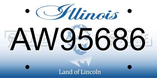 AW95686 Illinois License Plate
