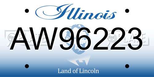 AW96223 Illinois License Plate