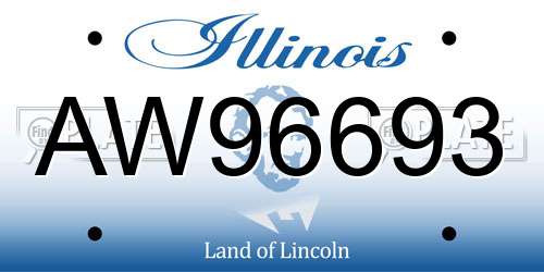 AW96693 Illinois License Plate