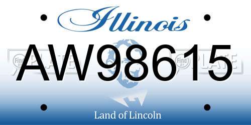 AW98615 Illinois License Plate