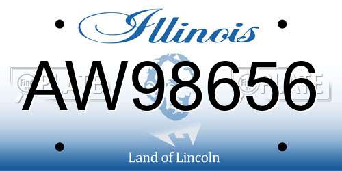 AW98656 Illinois License Plate