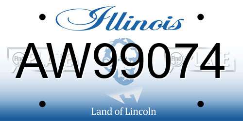 AW99074 Illinois License Plate