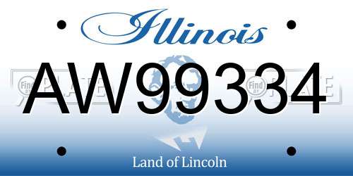 AW99334 Illinois License Plate