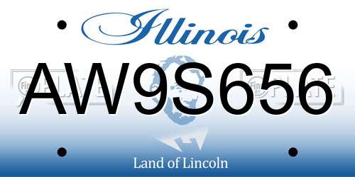 AW9S656 Illinois License Plate