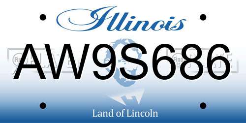 AW9S686 Illinois License Plate