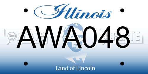 AWA048 Illinois License Plate