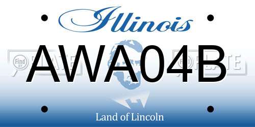 AWA04B Illinois License Plate