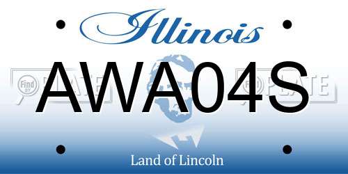 AWA04S Illinois License Plate