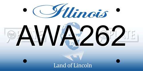 AWA262 Illinois License Plate