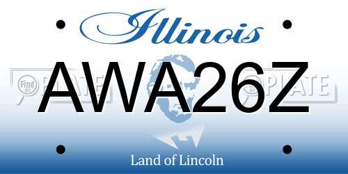 AWA26Z Illinois License Plate
