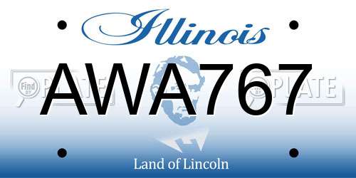 AWA767 Illinois License Plate