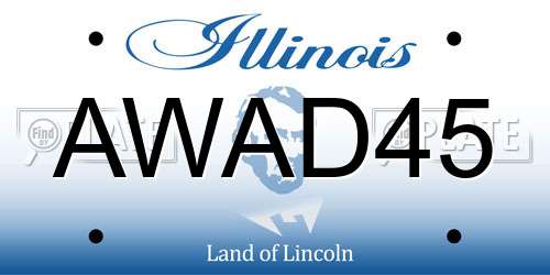 AWAD45 Illinois License Plate