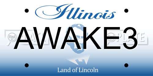 AWAKE3 Illinois License Plate