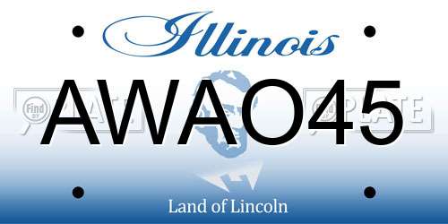 AWAO45 Illinois License Plate