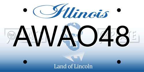 AWAO48 Illinois License Plate