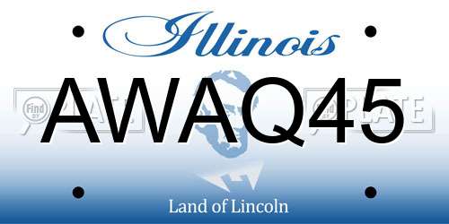 AWAQ45 Illinois License Plate