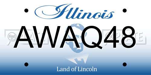 AWAQ48 Illinois License Plate