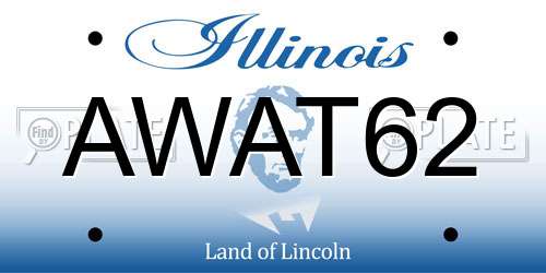 AWAT62 Illinois License Plate