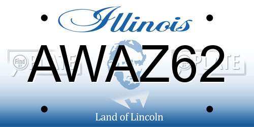 AWAZ62 Illinois License Plate