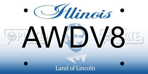 AWDV8 Illinois License Plate