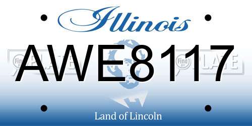 AWE8117 Illinois License Plate