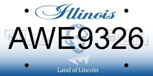 AWE9326 Illinois License Plate