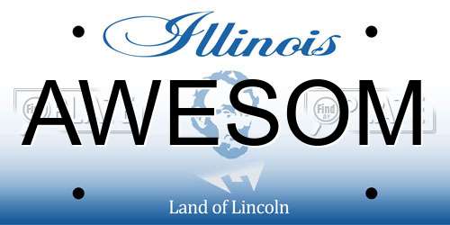AWESOM Illinois License Plate