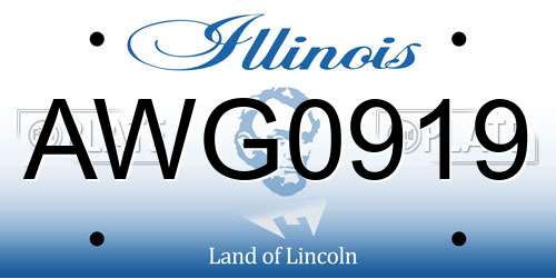 AWG0919 Illinois License Plate