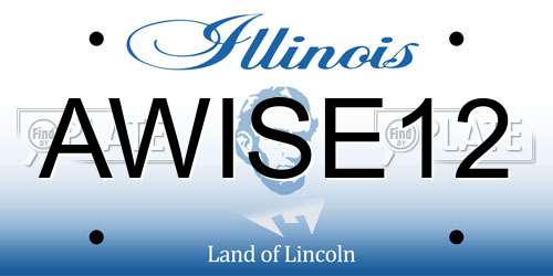 AWISE12 Illinois License Plate