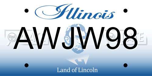 AWJW98 Illinois License Plate