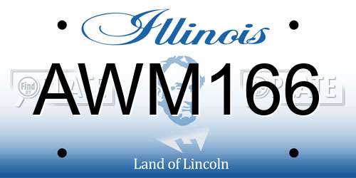 AWM166 Illinois License Plate