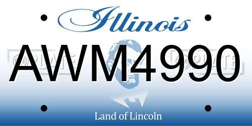 AWM4990 Illinois License Plate