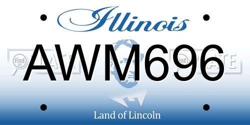 AWM696 Illinois License Plate