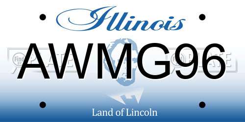 AWMG96 Illinois License Plate