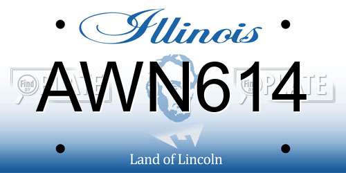 AWN614 Illinois License Plate
