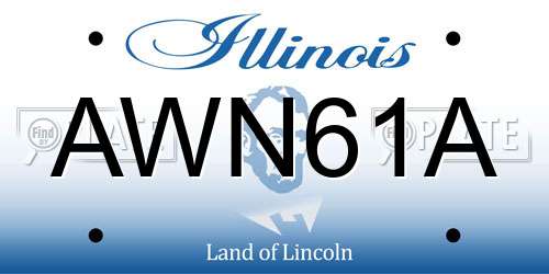 AWN61A Illinois License Plate