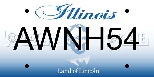 AWNH54 Illinois License Plate