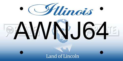 AWNJ64 Illinois License Plate