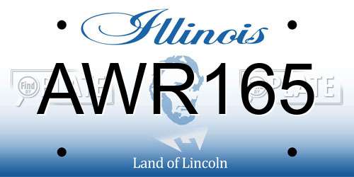 AWR165 Illinois License Plate