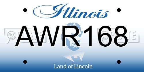 AWR168 Illinois License Plate