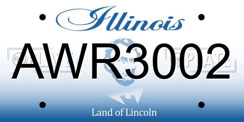 AWR3002 Illinois License Plate