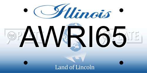 AWRI65 Illinois License Plate