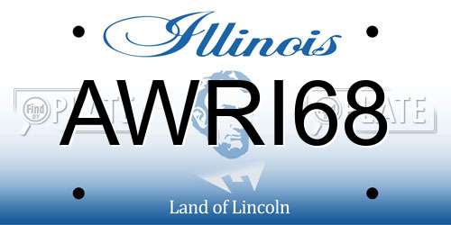 AWRI68 Illinois License Plate