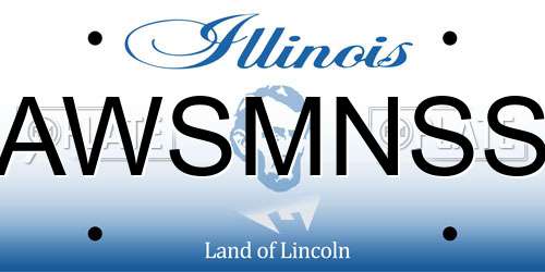 AWSMNSS Illinois License Plate