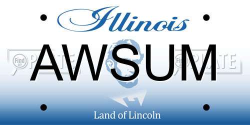 AWSUM Illinois License Plate
