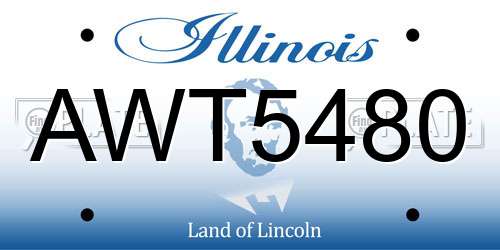 AWT5480 Illinois License Plate