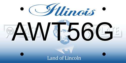AWT56G Illinois License Plate