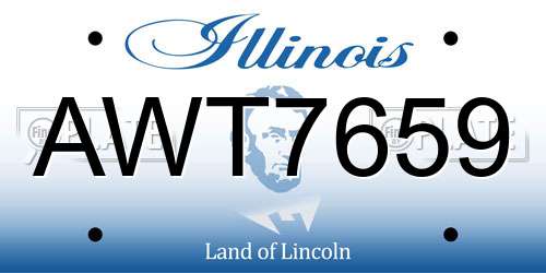 AWT7659 Illinois License Plate